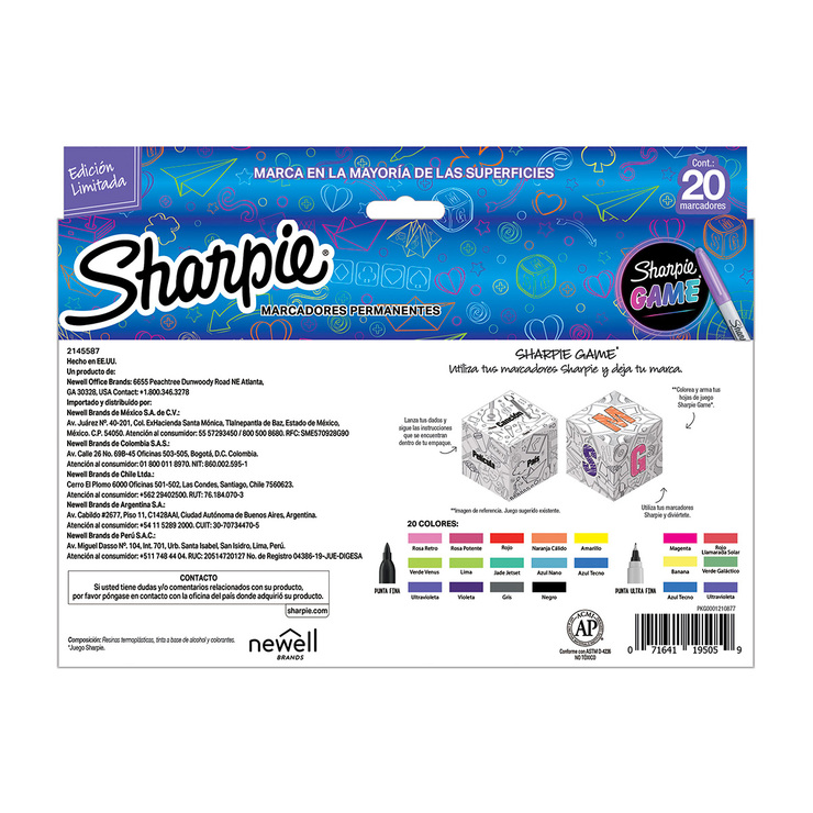 Sharpie Marcadores Permanentes 20 Piezas — Imagen 3 de 4