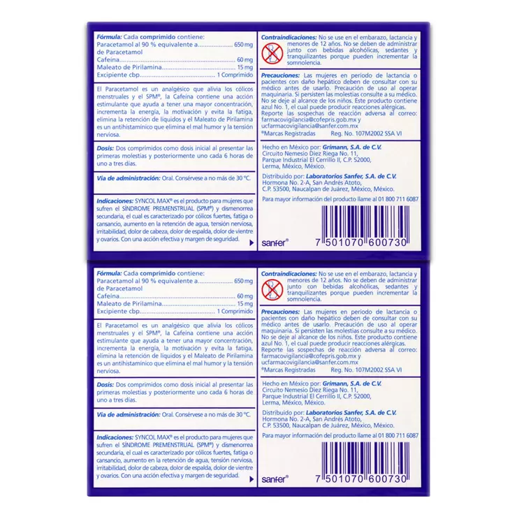 Syncol Max 2PK 650/60/15mg — Imagen 2 de 3