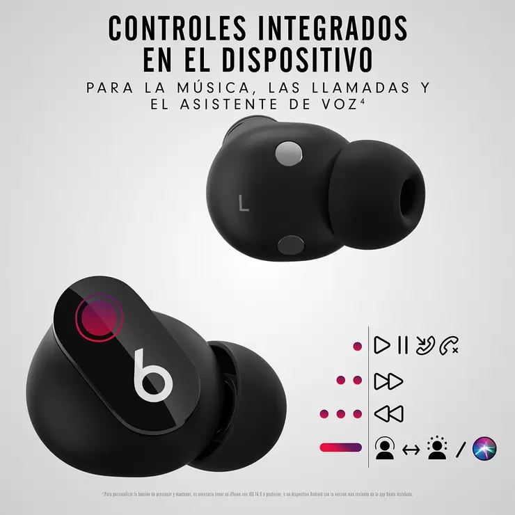 Beats Studio Buds Negros Audífonos Inalámbricos con Cancelación de Ruido — Imagen 3 de 4