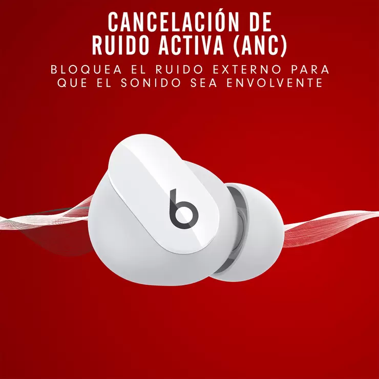 Beats Studio Buds Blancos, audífonos inalámbricos con cancelación de ruido — Imagen 2 de 4