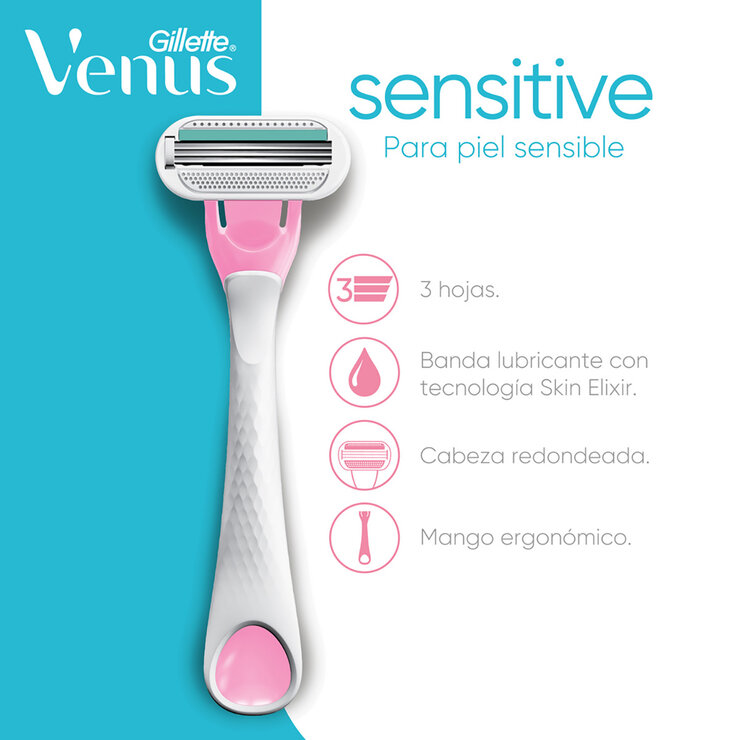 Gillette Venus Sensitive Rastrillo para Afeitar Desechable 15 pzas  — Imagen 3 de 4