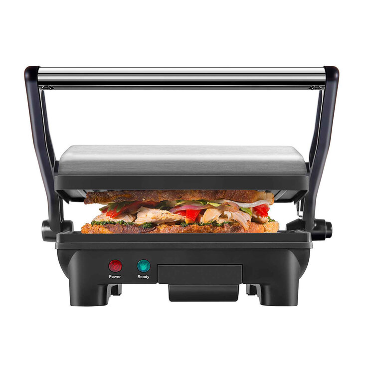 Chefman, Parrilla Eléctrica de Acero Inoxidable con Apertura de 180° — Imagen 2 de 3