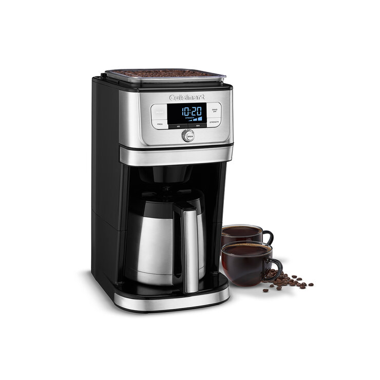 Cuisinart, Cafetera con molino para 10 tazas con jarra de acero — Imagen 3 de 4