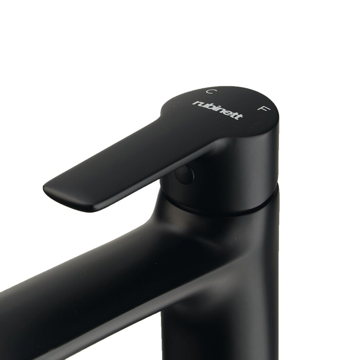 Rubinett, Grifo Monomando Alto de Baño Negro Mate — Imagen 4 de 4