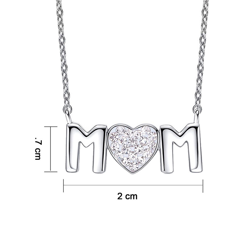 Mayfer, Dije con Palabra Mom, decorado con Cristal Austríaco — Imagen 1 de 2