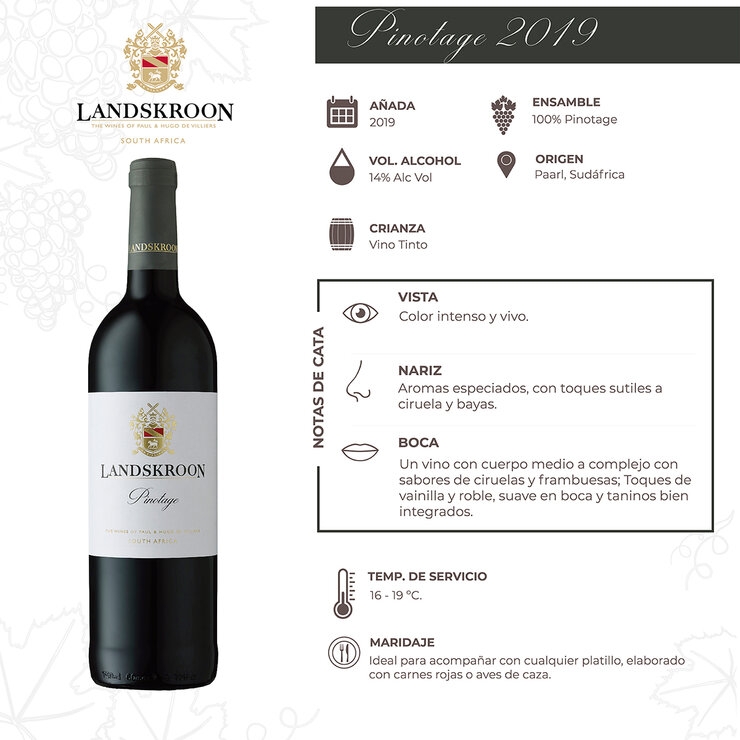 Vino Tinto Landskroon Pinotage 750ml — Imagen 4 de 4