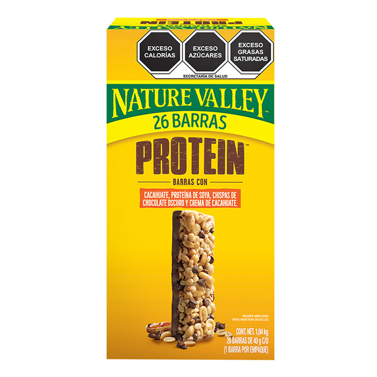 Nature Valley Barras de Proteína Sabor Chocolate con Crema de Cacahuate 26 pzas de 40 g — Imagen 1 de 3