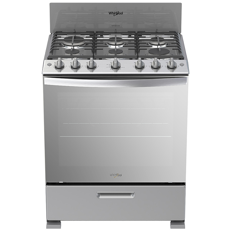 Estufa Whirlpool de 30" con respaldo, 6 quemadores — Imagen 1 de 4