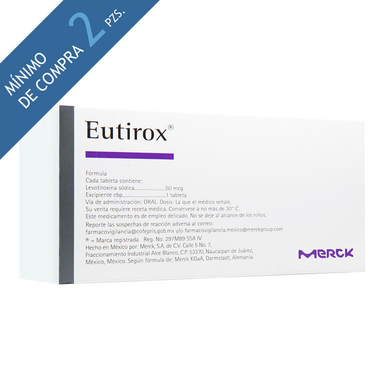 Eutirox 50mcg 50 Tabletas — Imagen 1 de 4