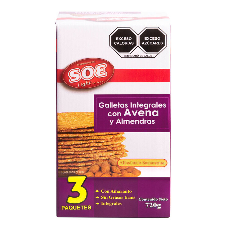 Soe Galletas Integrales con Avena y Almendras 720 g — Imagen 1 de 3