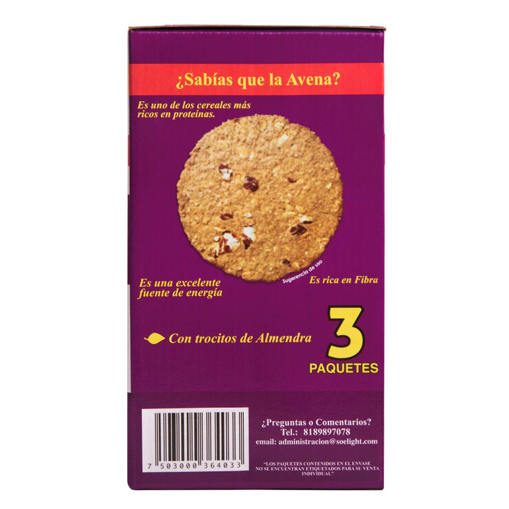 Soe Galletas Integrales con Avena y Almendras 720 g — Imagen 3 de 3