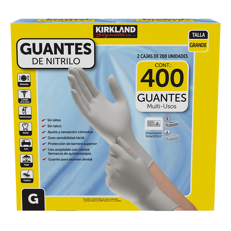 Kirkland Signature Guantes de Nitrilo Grandes 400 pzas — Imagen 1 de 4