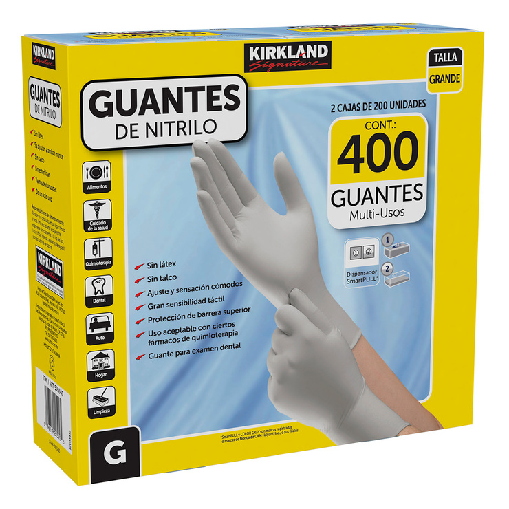 Kirkland Signature Guantes de Nitrilo Grandes 400 pzas — Imagen 2 de 4