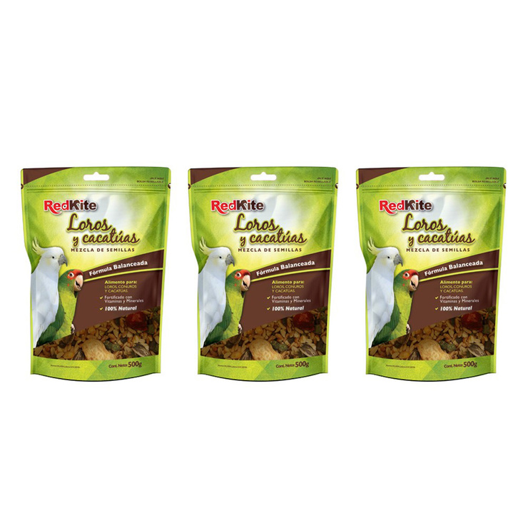 RedKite Alimento para Loros y Cacatúas 3 pzas de 500gr