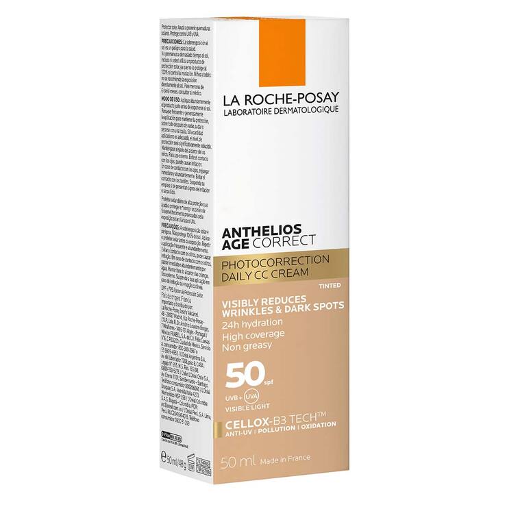 La Roche-Posay Anthelios Protector Solar Age Correct CC Cream con Color FPS 50+, 50ml  — Imagen 1 de 2