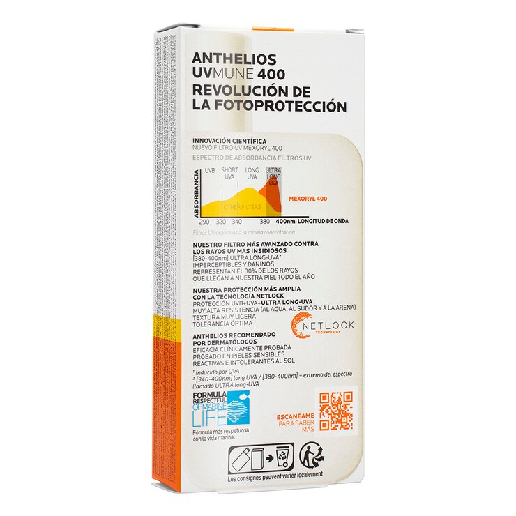 La Roche Posay Anthelios UV Mune 400 Fluido Invisible FPS50+ Sin Color 50ml — Imagen 3 de 3