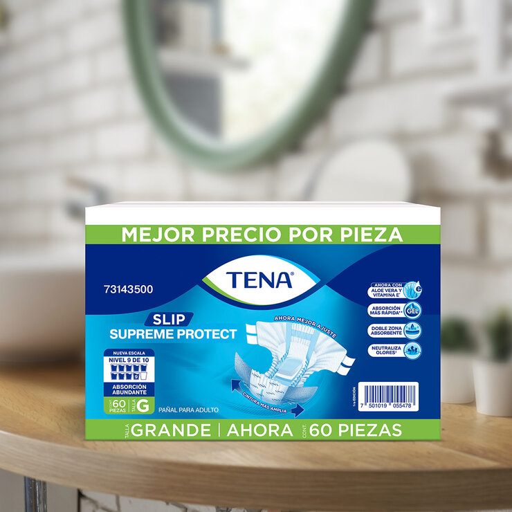 Ropa Interior Desechable, Tena Slip Supreme, Grande, 60 pzas — Imagen 2 de 2