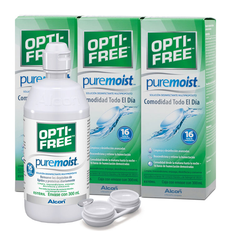 Opti-Free Pure Moist 3 de 300 ml — Imagen 1 de 3
