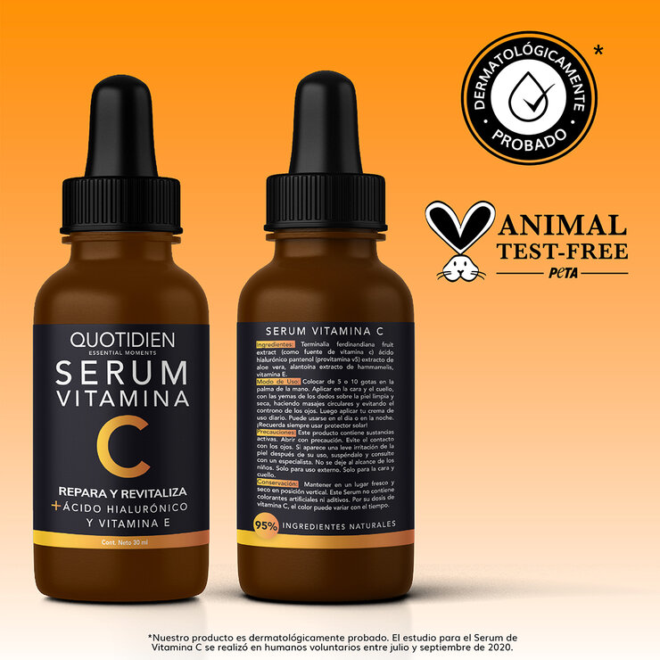 Quotidien Serum Facial con Vitamina C y Acido Hialuronico 30 ml — Imagen 3 de 4
