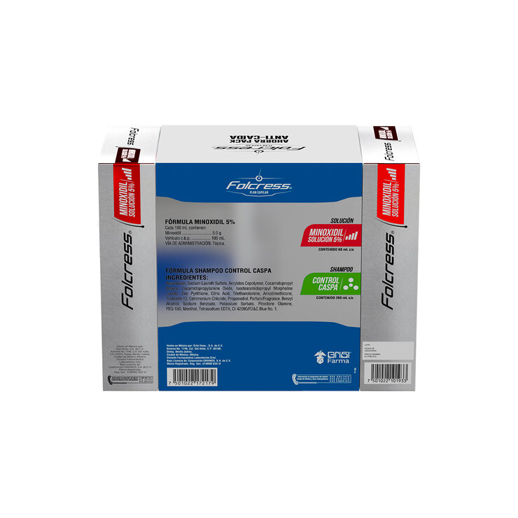 Folcress Kit Anti-Caída 5 pack Control Caspa + Minoxidil — Imagen 2 de 3