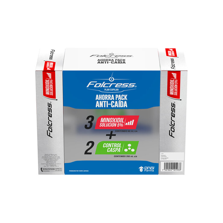 Folcress Kit Anti-Caída 5 pack Control Caspa + Minoxidil — Imagen 1 de 3