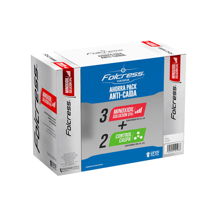 Folcress Kit Anti-Caída 5 pack Control Caspa + Minoxidil — Imagen 3 de 3