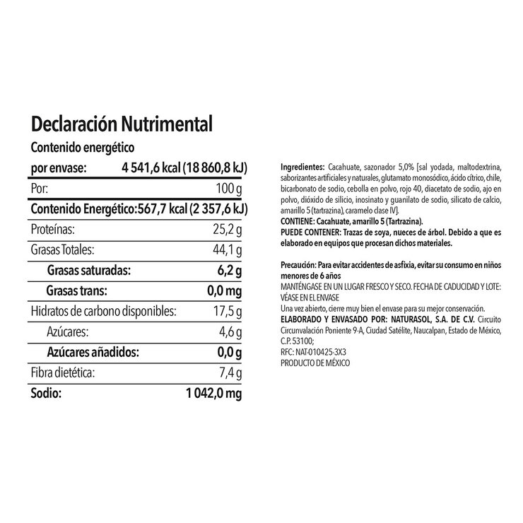 Nature Sun Cacahuates Enchilados 800 g — Imagen 3 de 4