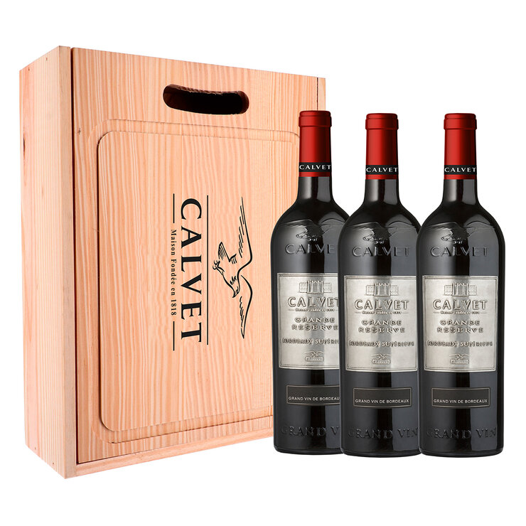 Vino Tinto Calvet 3 de 750 ml + Tabla  — Imagen 3 de 3