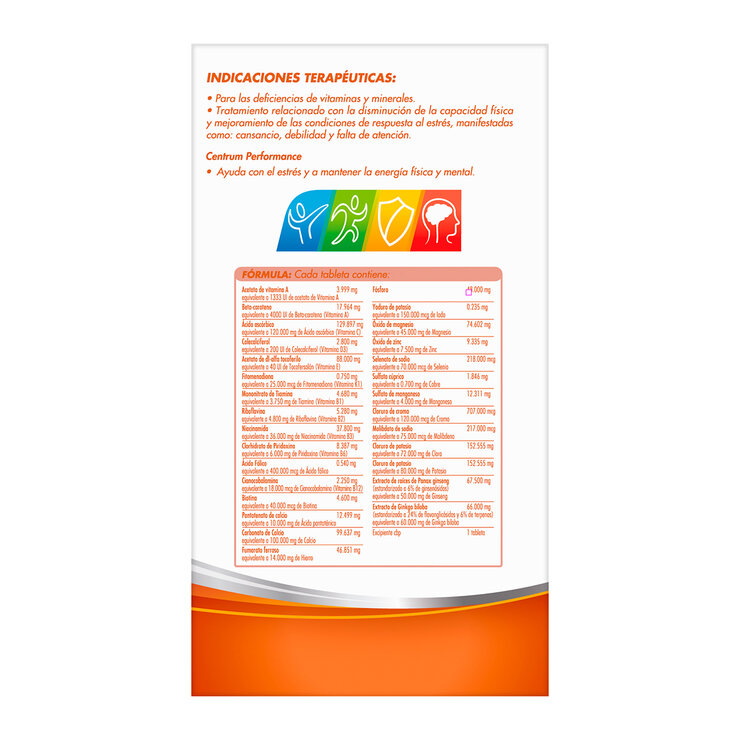 Centrum Performance Multivitamínico 2 Frascos con 100 tabletas c/u — Imagen 3 de 4
