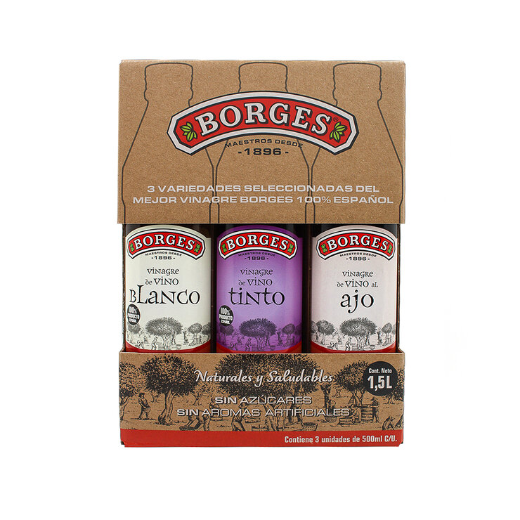  Borges Variedad de Vinagres 3 pzas de 500 ml — Imagen 1 de 4