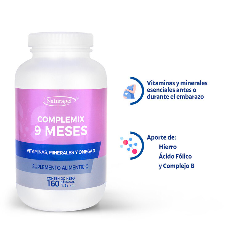 Naturagel Complemix 9 Meses con Omega 3 160 Cápsulas — Imagen 4 de 4