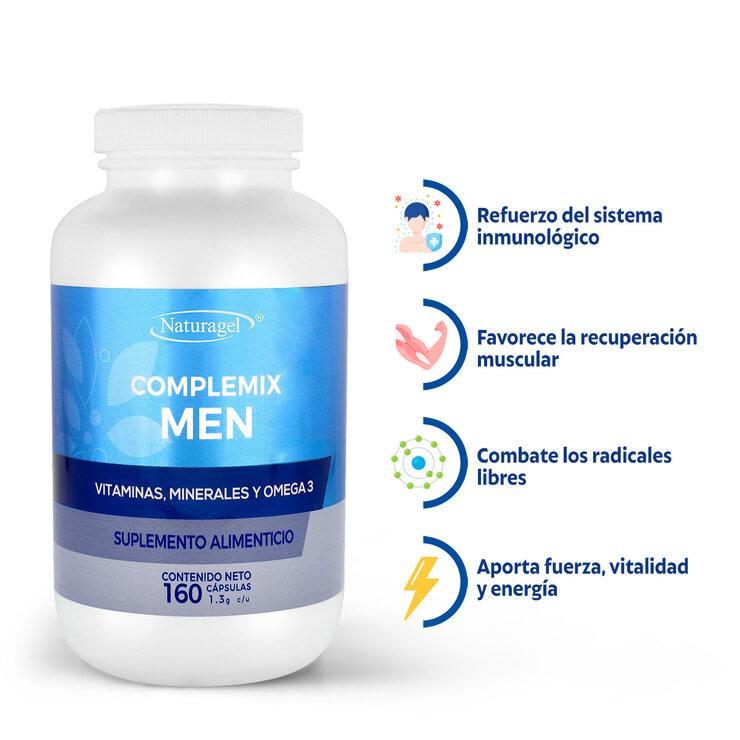Naturagel Complemix MEN y Omega 3 160 Cápsulas — Imagen 3 de 4