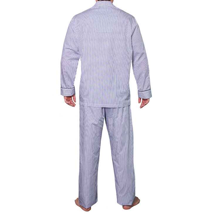 Emporio Colombo, Pijama Caballero, Camisa y Pantalón,  Estampado Rayas marino, Varias Tallas — Imagen 2 de 3