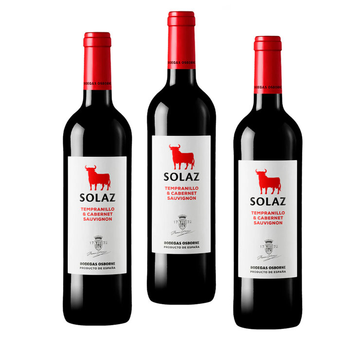 Vino Tinto Solaz Tempranillo - Cabernet Sauvignon 3/750ml — Imagen 1 de 3