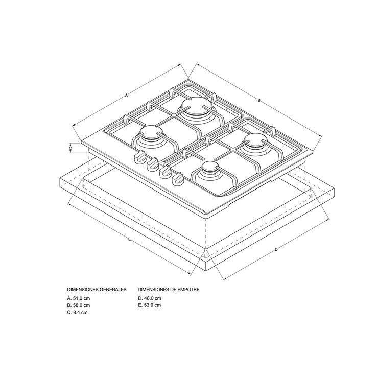 Parrilla de gas 58cm Whirlpool — Imagen 3 de 3