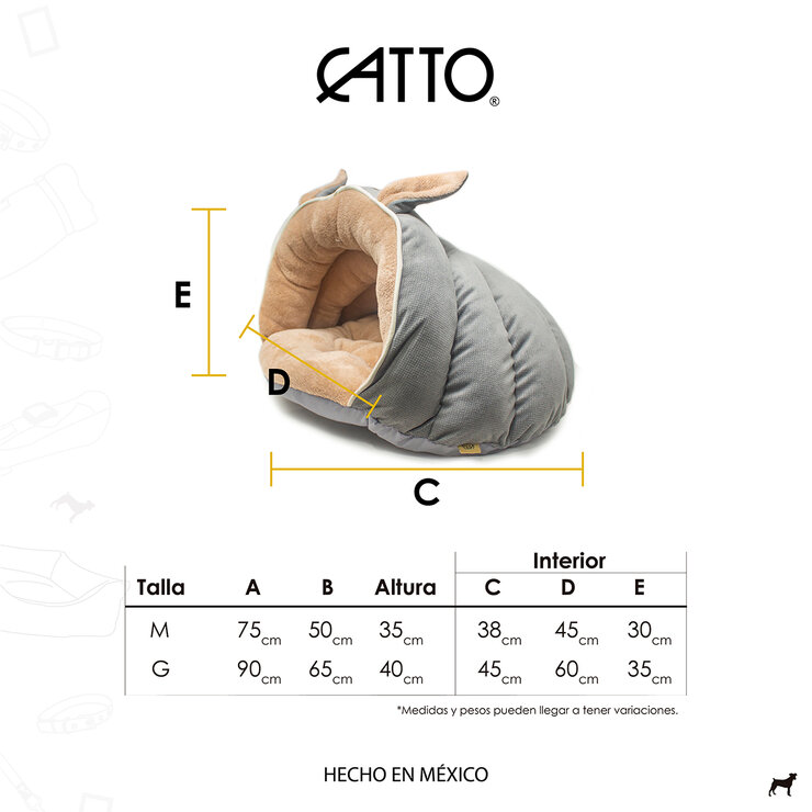 Catto Cama para Gato Estilo Cueva Gris  — Imagen 3 de 4