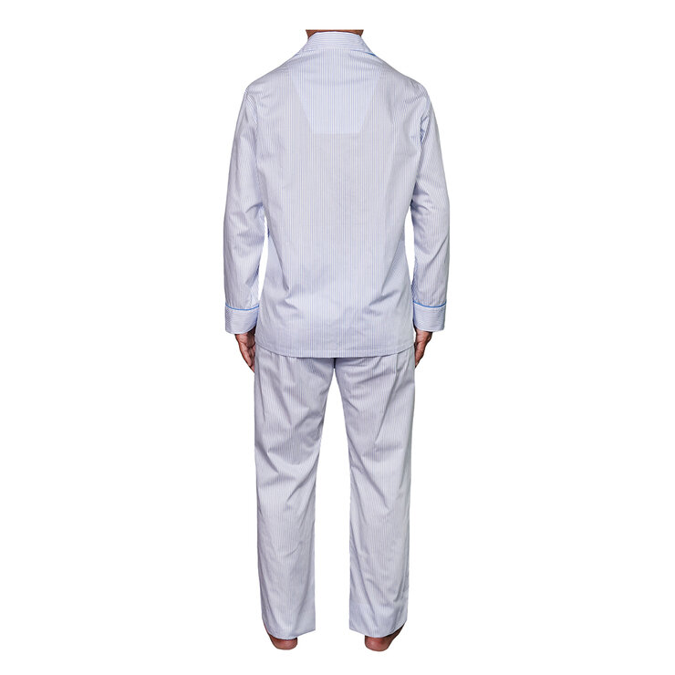 Emporio Colombo, Pijama Caballero, Camisa y Pantalón,  Estampado Rayas Azul, Varias Tallas — Imagen 2 de 3