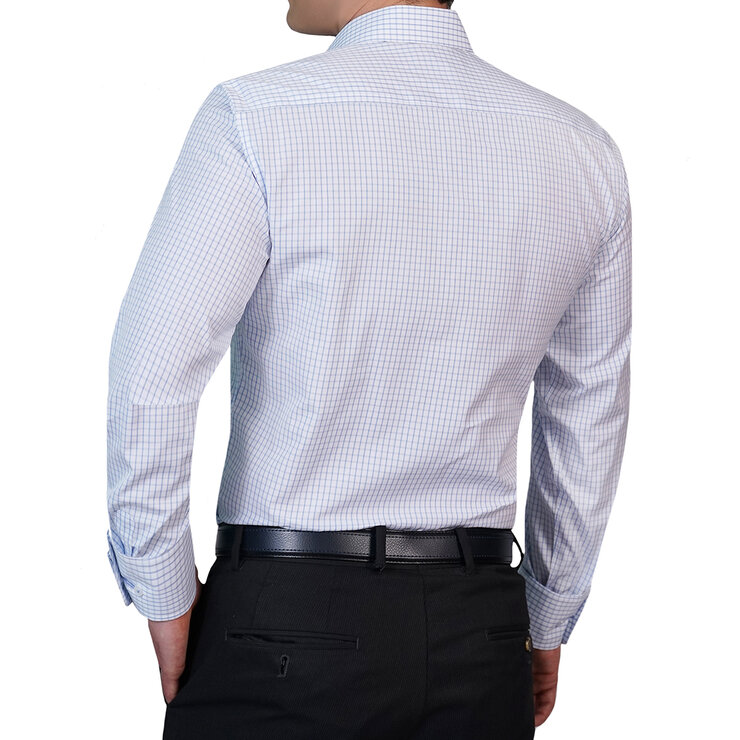 Emporio Colombo, Camisa Vestir Caballero, Corte Slim y/o Regular, Cuadros Cielo — Imagen 2 de 3