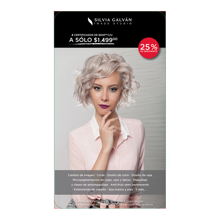 Silvia Galvan Image Studio, 4 certificados de $500  — Imagen 1 de 2