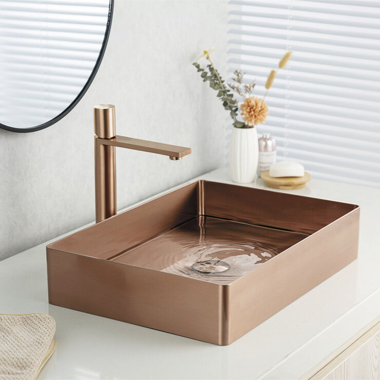 Rubinett, Ovalin de Baño Rectangular - Cobre — Imagen 1 de 4