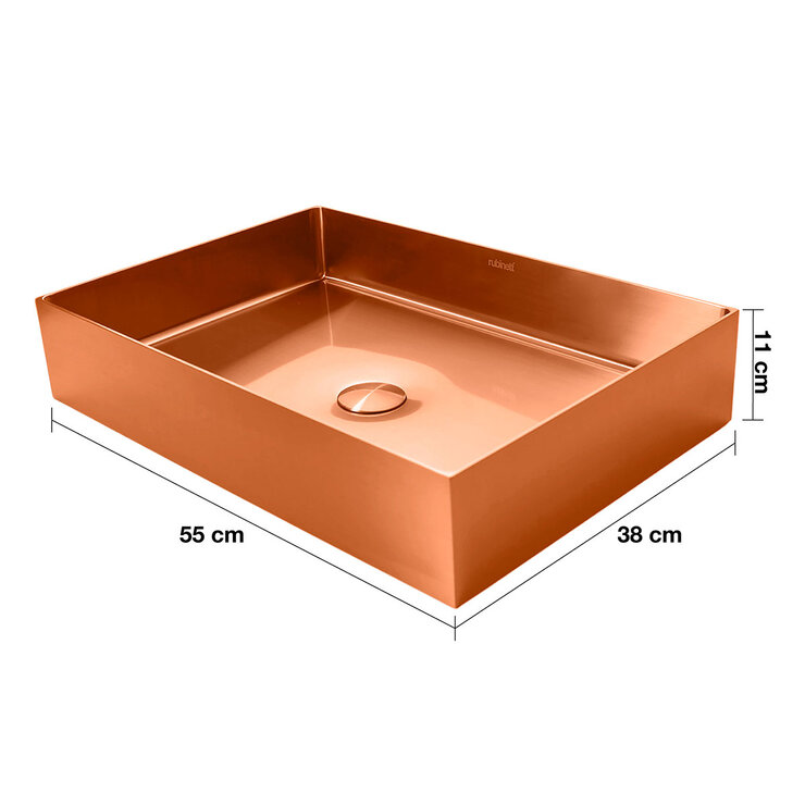 Rubinett, Ovalin de Baño Rectangular - Cobre — Imagen 4 de 4