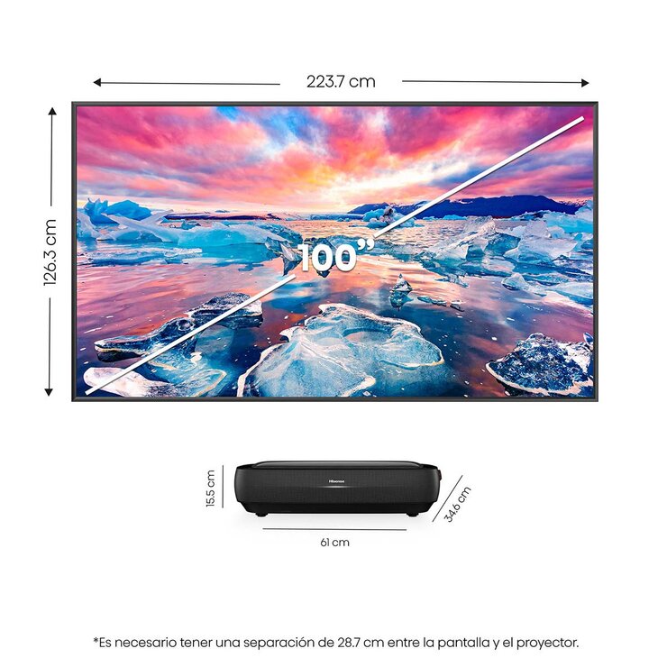Hisense Laser TV 100" + Barra de Sonido 2.1 Canales — Imagen 2 de 4
