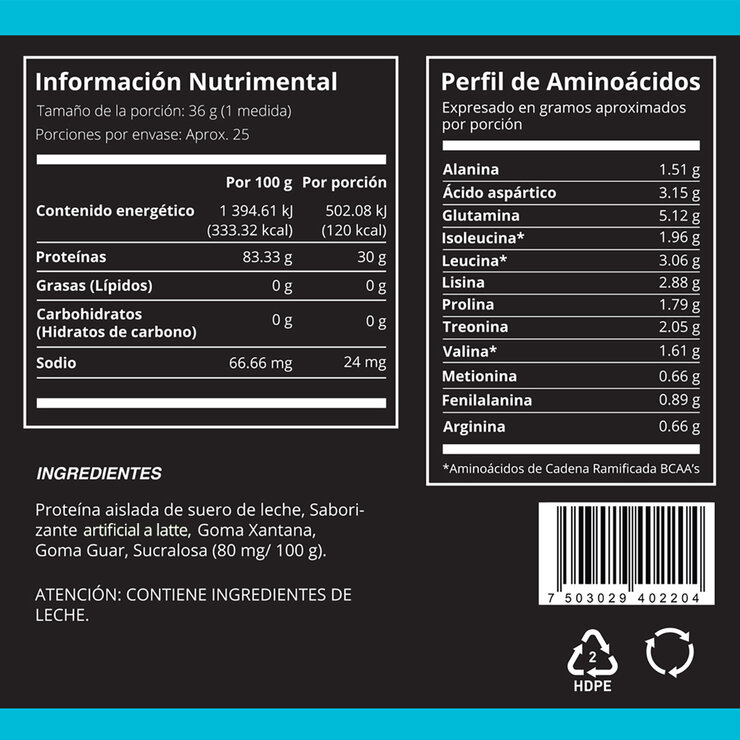 Stamino Labs Proteína Zero Carbs Sabor Latte 908 g — Imagen 2 de 3