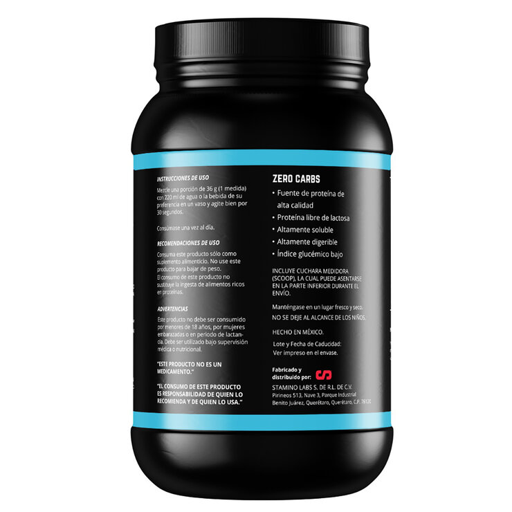 Stamino Labs Proteína Zero Carbs Sabor Latte 908 g — Imagen 3 de 3