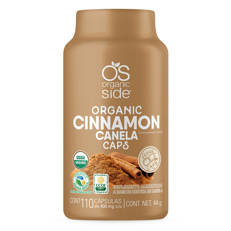 Organic Side Cinnamon  Canela 110 Cápsulas — Imagen 1 de 2
