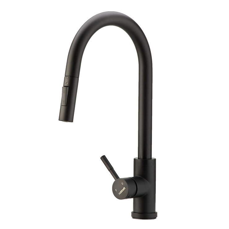 Rubinett, Grifo Monomando de Cocina Negro Mate