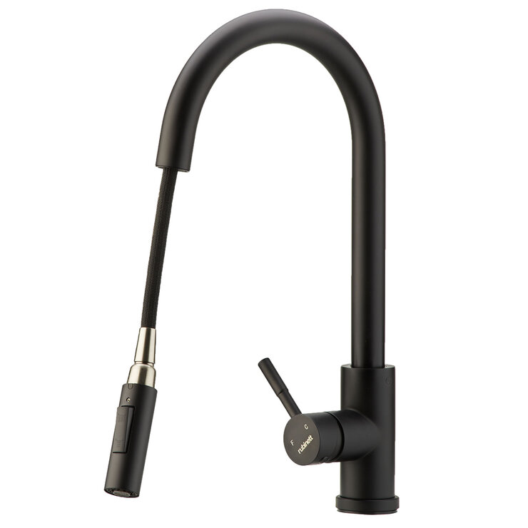 Rubinett, Grifo Monomando de Cocina Negro Mate — Imagen 3 de 4