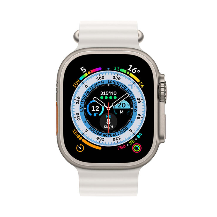 Apple Watch Ultra (GPS + Celular) Caja de titanio 49 mm con correa Ocean Blanco — Imagen 2 de 4
