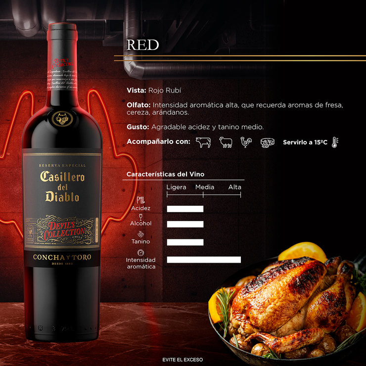 Vino Tinto Casillero del Diablo Devil's Collection Reserva 750ml — Imagen 3 de 3