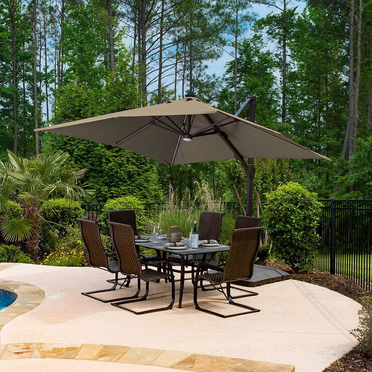 Seasons Sentry Sombrilla para Jardín de 3.04m con Base y Luz LED — Imagen 2 de 4